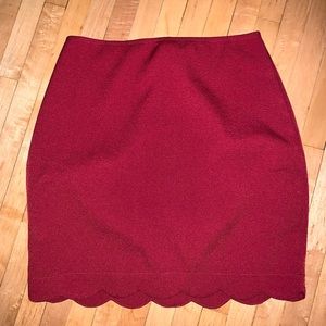 Red Scalloped Skirt